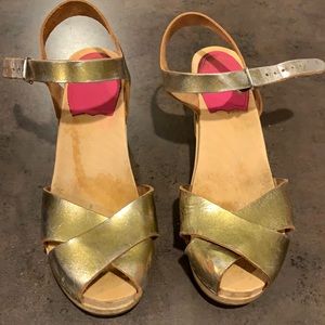 Gold Silver Swedish Hasbeen Clogs